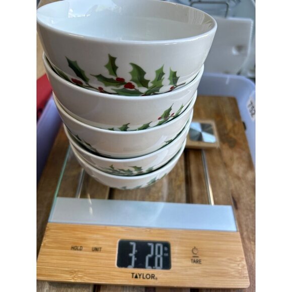 Set Of 5 Vintage Marthaware Christmas Holly Berry Design Bowls - Picture 3 of 10